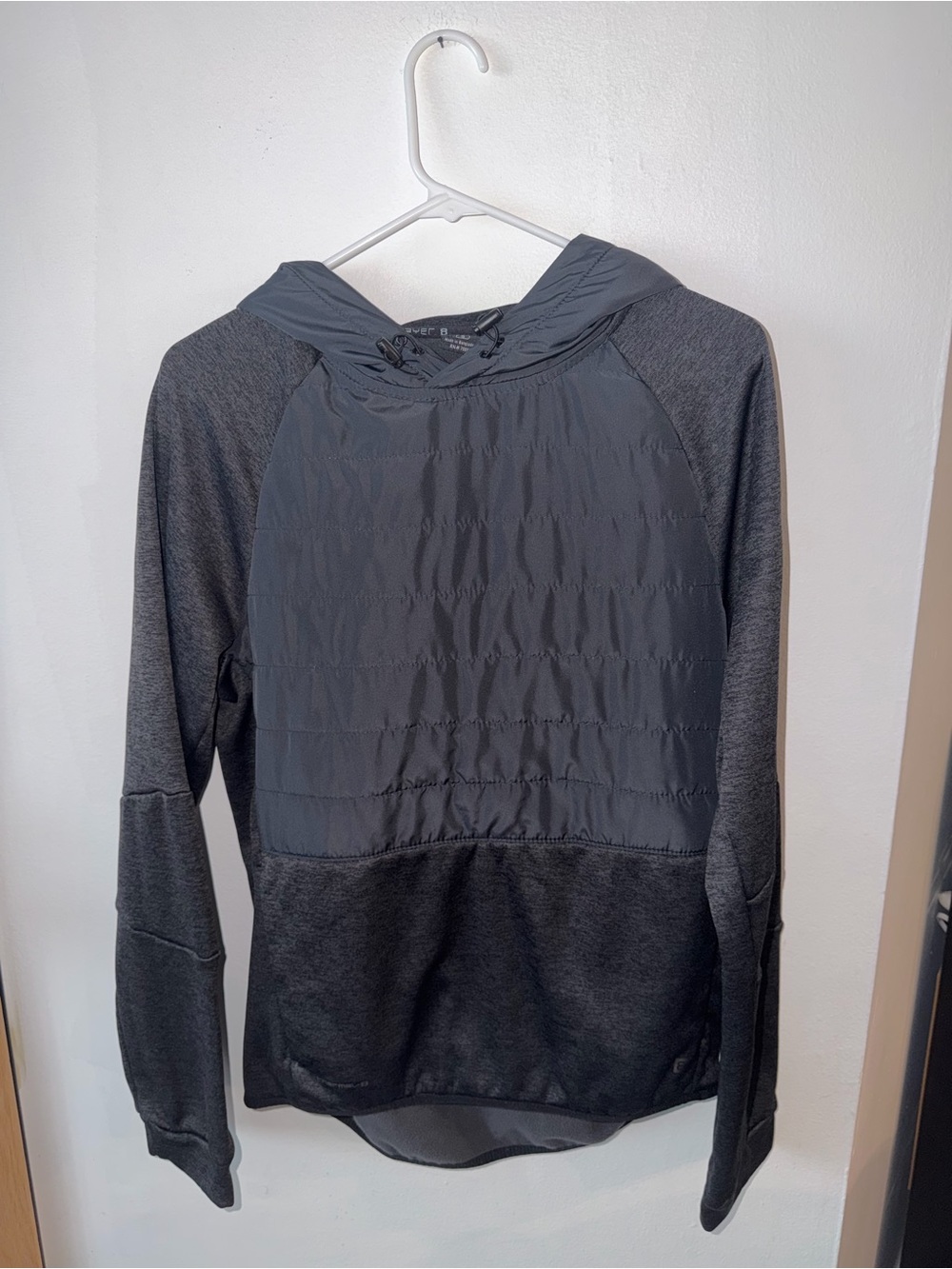 Layer 8 Charcoal Quilted Pullover Hoodie